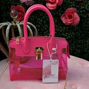 🩷🌸 Neon pink jelly mini satchel